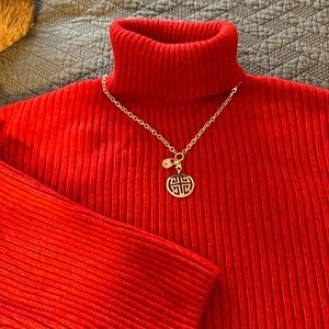 NWT Beautiful Dark Red Hi-Low Turtleneck Sweater